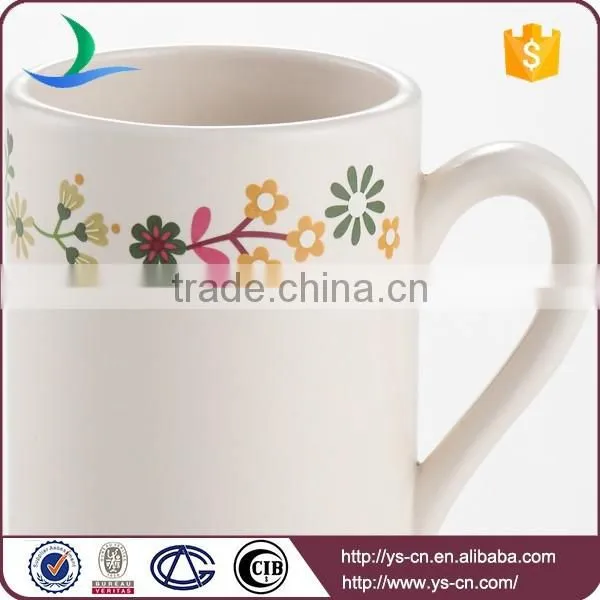 Chaoan factory simple ceramic decal printing flower coffee mugs