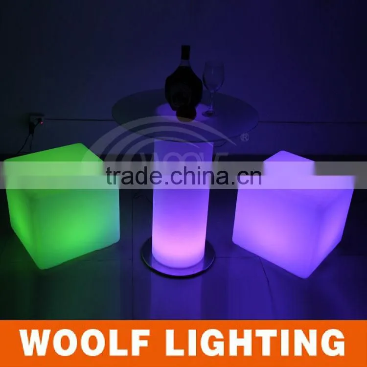 led glowing pillar glass bar cocktail tables