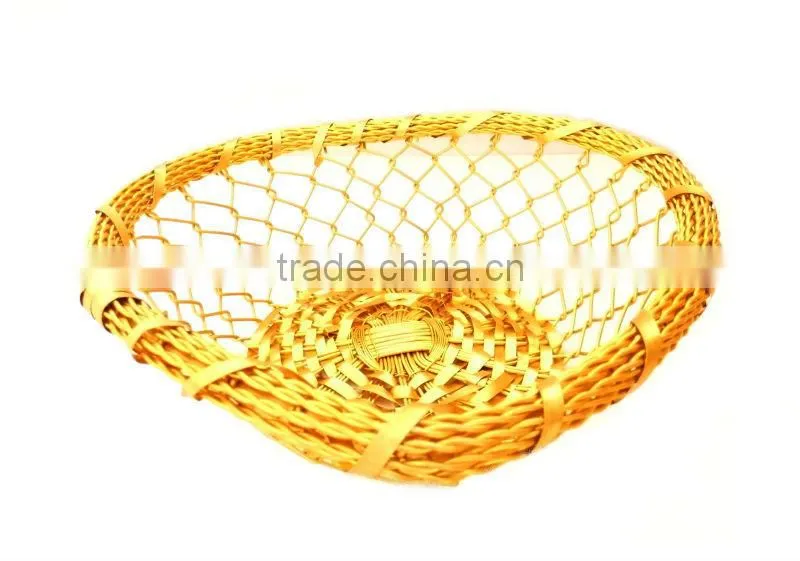 Kitchen Table Hand Woven Metal Bread Fruit Basket