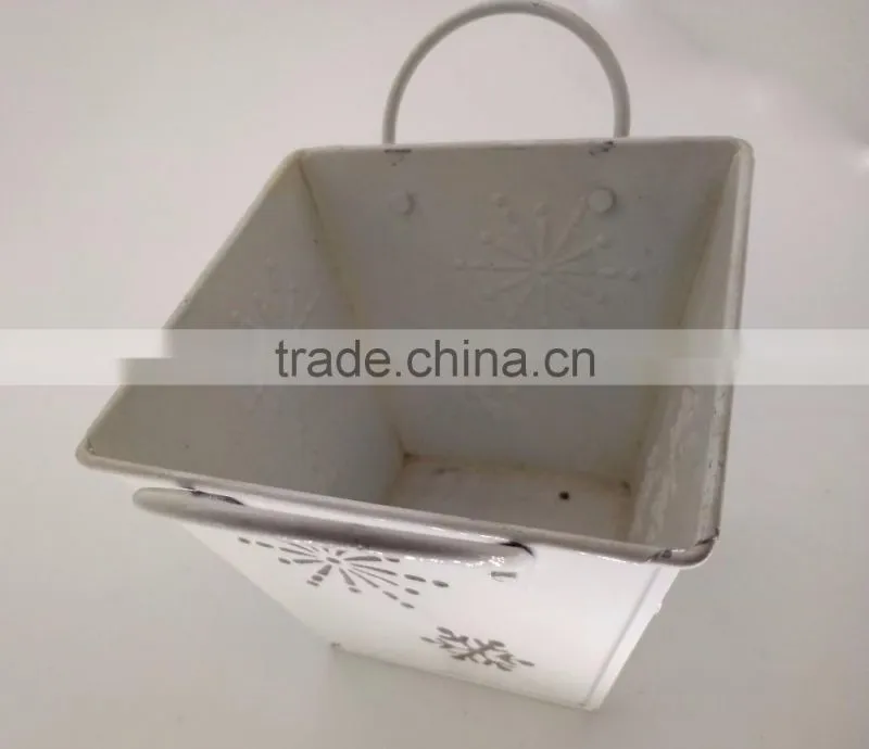 cheap wholesale cylinder white mini 5cm cactus metal plant pots for succulents plants