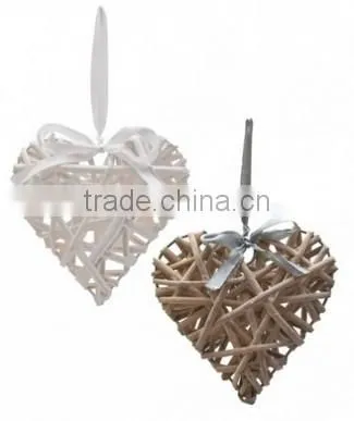 Christmas Red wicker heart For home decorations