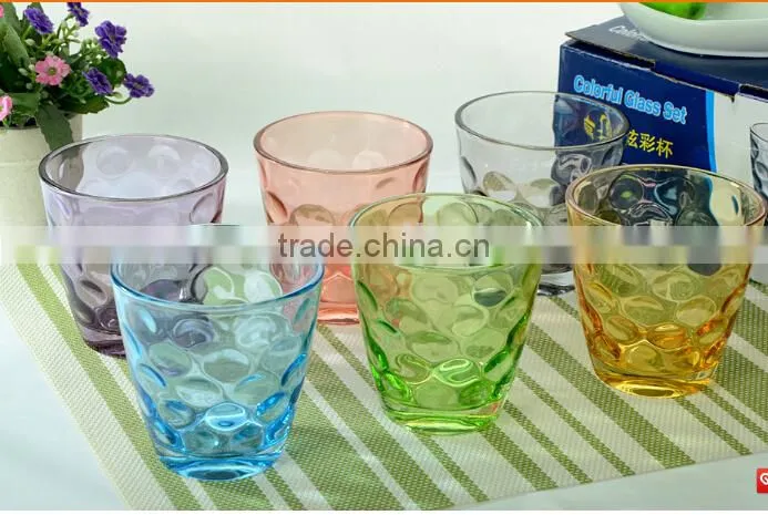 New wholesale colored drinking glass wholesale colored glassware