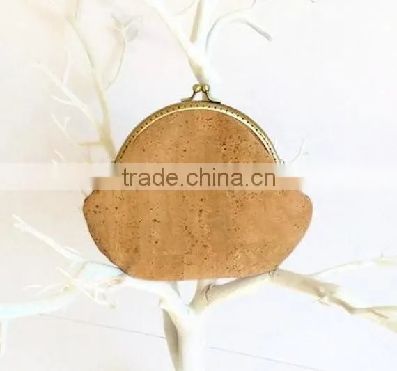 vegan leather cork coin purse keychain coins wallet