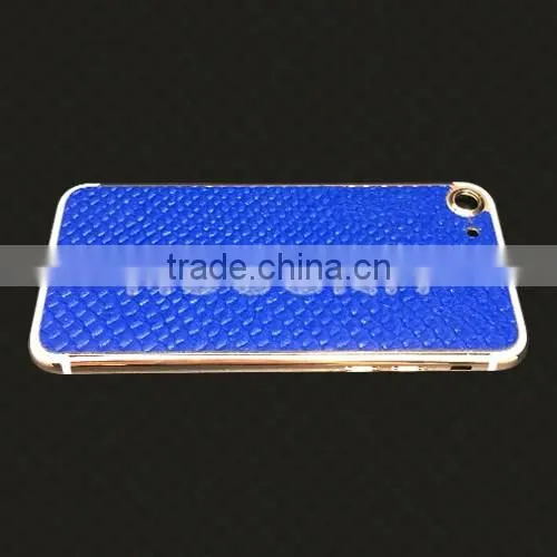 Luxury 24k gold plated + genuine leather back housing for iPhone 7 metal back cover