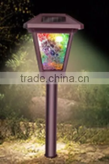 2-PC 145X145 Die Cast Aluminum Solar Garden Decoration Path Light with Mosaic Lens