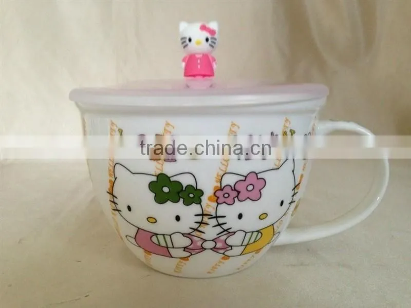 Porcelain&Ceramic Salad Bowl With Handel Plastic Lid