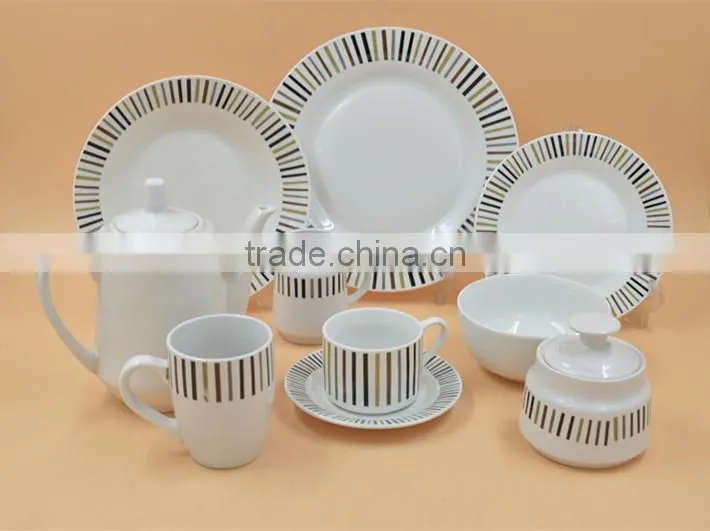 gold rim bone china dinner plate