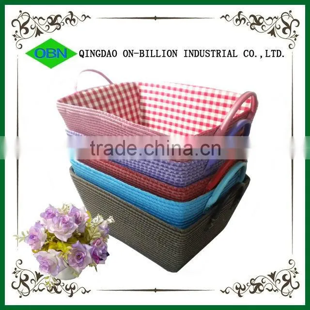 Wholesale colorful handmade pp strap woven children bag basket for kids