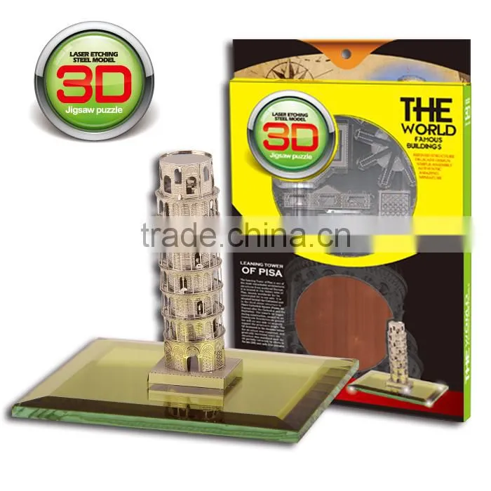 Building block metal puzzle 3D triumphal arch design famous building model puzzle