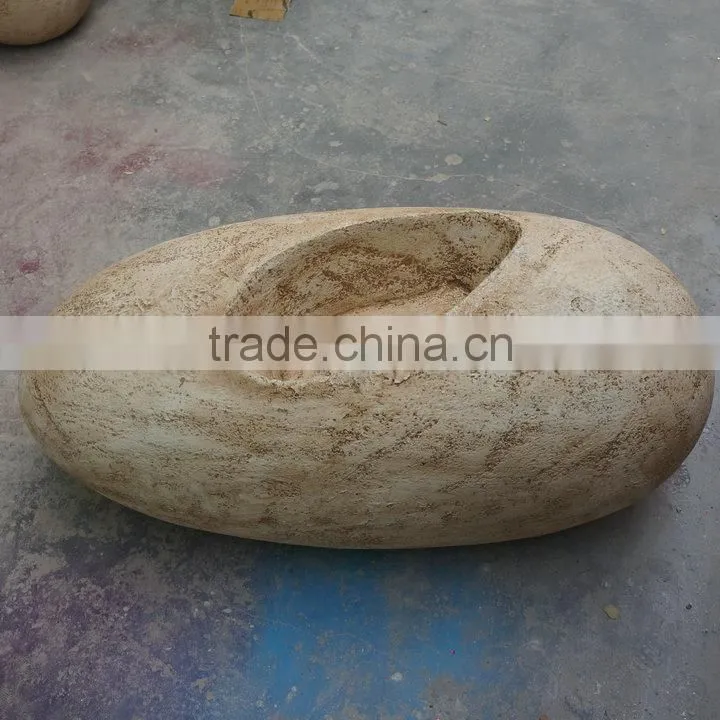 Large stone egg flowerpot