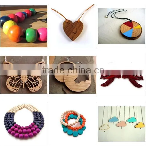 Hot new best selling product eco friendly quality craft girls dress accessories Wood Charm Bracelet made in China