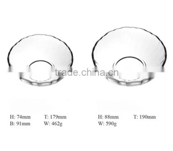 Machinemade transparent glass bowl with decorative pattern
