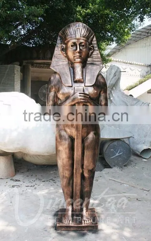 Outdoor decoration antique famous sculpture egyptian fiberglass pharaoh statues