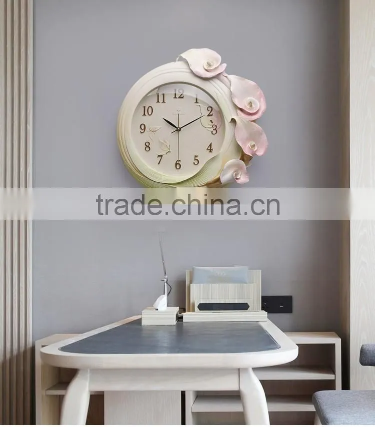M16A Momoda Living room Creative modern hanging fancy elegant3D flower wall clock Quiet quiet quartz decoration large wall clock