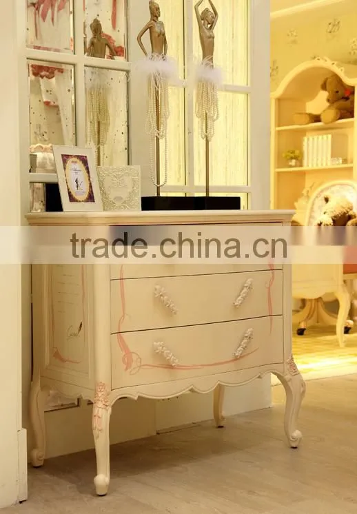 BISINI new arrival vintage hand carved 3 small drawer filling wood cabinet - BF07-70357CD