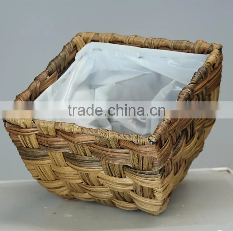 PE plastic woven garden flowerpot