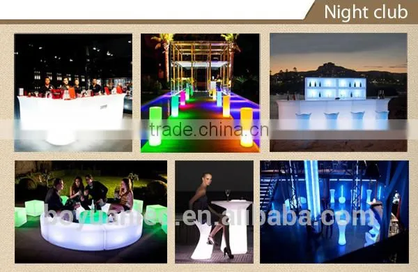 Inside golden carving pattern design solid surface, man-made plastic led bar table