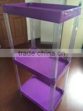 two layer plastic hips storage rack for supermarket