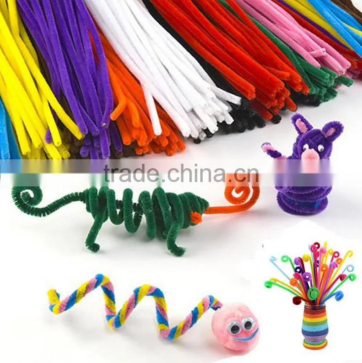 hand craft Chenille Stem for kids diy pipe cleaners toys 100pcs/bag