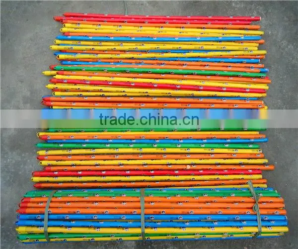 Cute flower PVC coated wooden broom handle