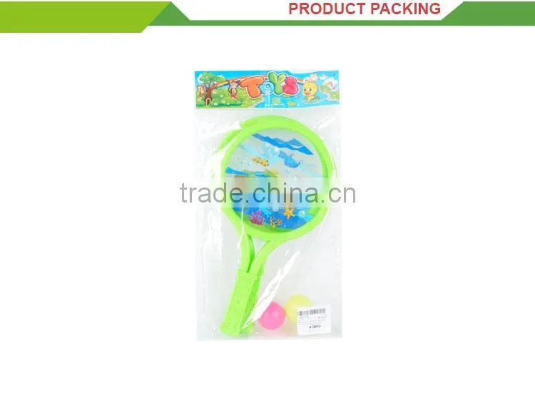 New design children outdoor sport set cartoon plastic beach ball racket