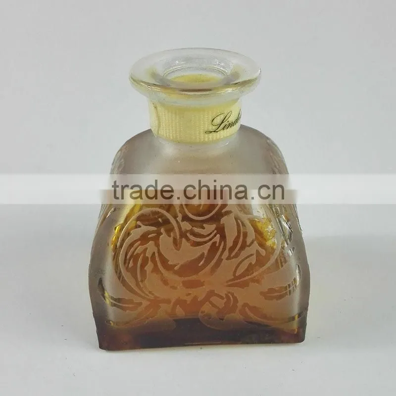 orange and red yurt glass bottle for 50ml reed diffuser with cork/glass stopper