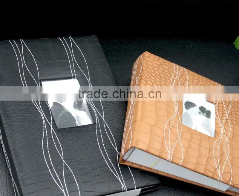 2016 fashion christmas alibaba china supplier black leather albums photo, PU leather photo albums