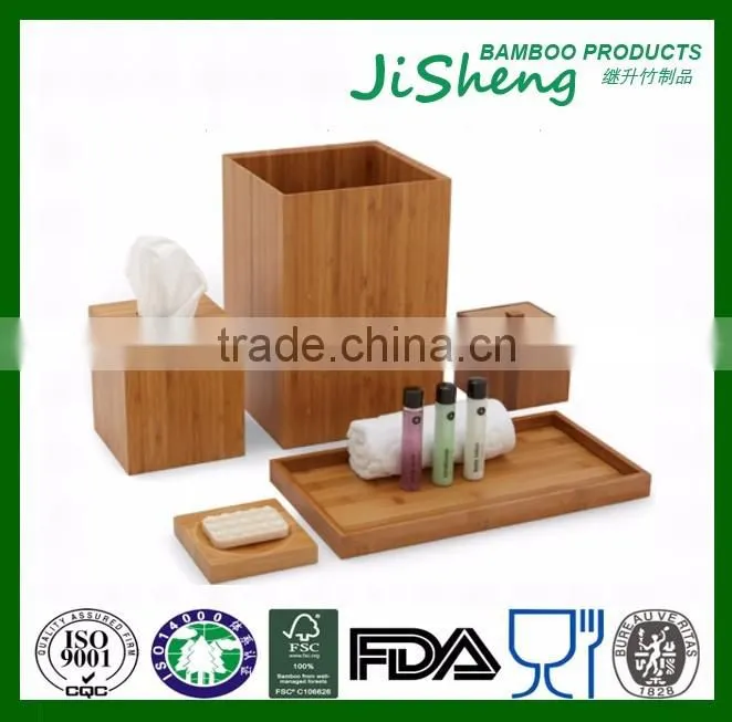 Eco-friendly Bamboo Bathroom Accessories Set