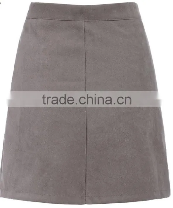 Newest Women's High Street Fashion Designe Sexy Grey Bandage Skirt