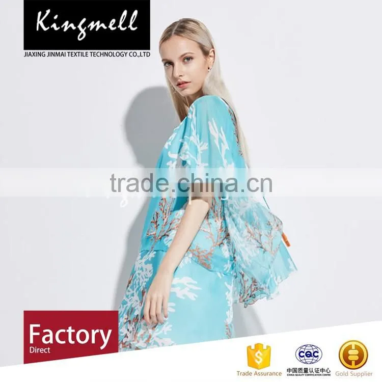 Factory direct custom green digital printed silk chiffon fabric for dress