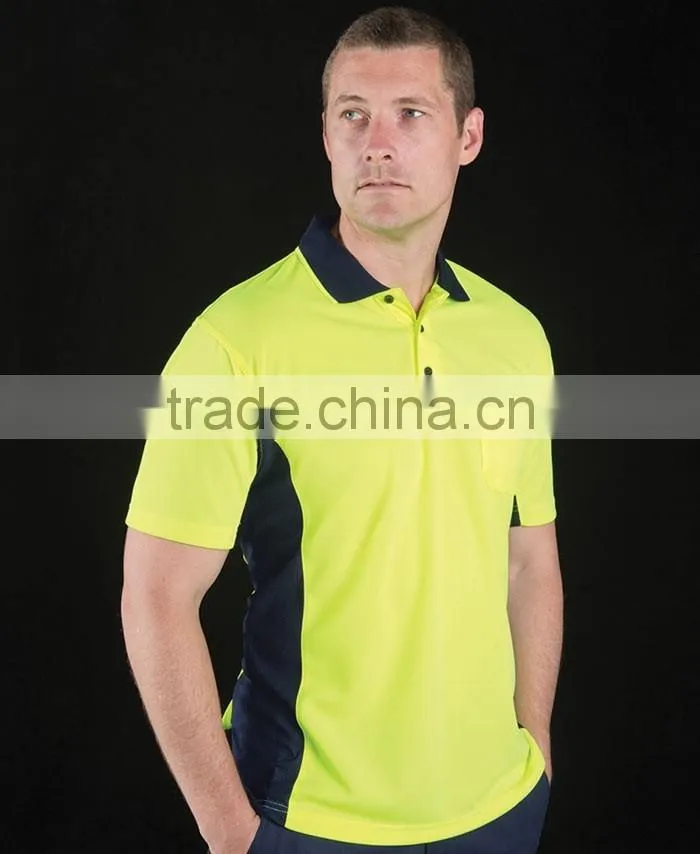 polyester quick dry fit workwear t-shirt hi vis S/S sports polo