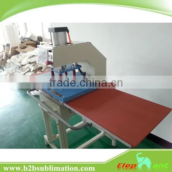 Pneumatic semi-auto double station heat press printing pyrograph machine