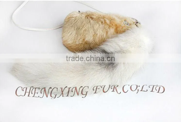 CX-R-45 Genuine Fox Fur Tail Key Chain
