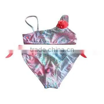 Full printing with hearts pretty lovely girl swimwear swim suit