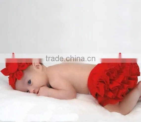 Baby girl cotton bloomer ruffles diaper cover pure white bloomer for newborn baby