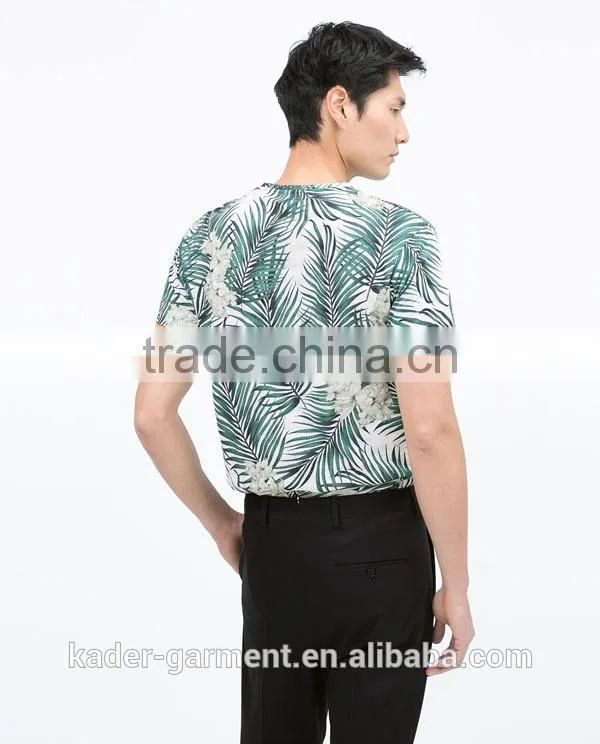 New Collection Korean Floral Print T shirt, Mens Sublimation T shirt, Beach Wear