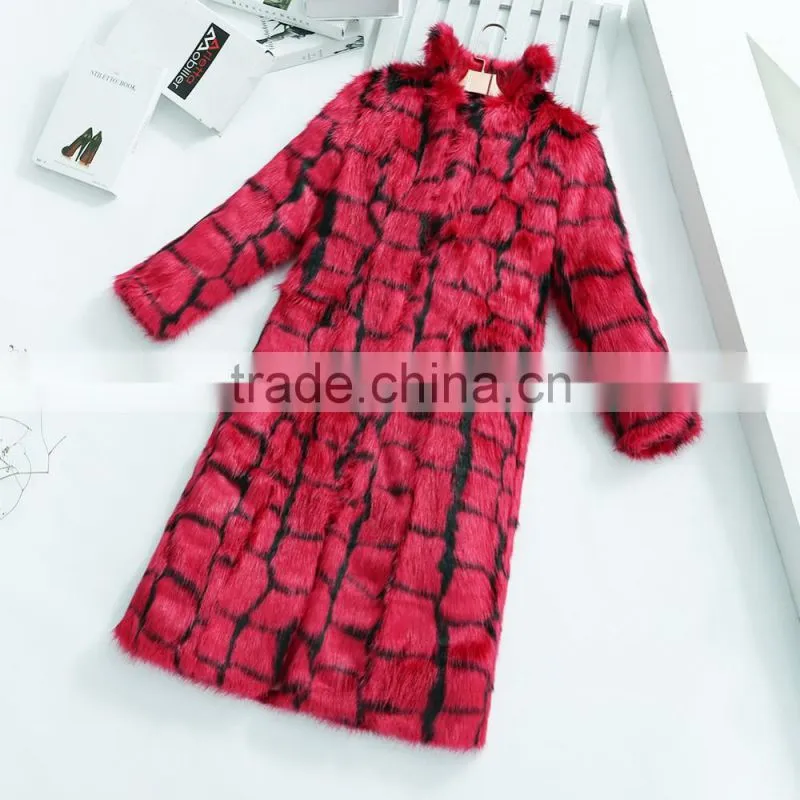 Female High Street Formal Long Winter Rabbit Fur Overcoat Korean Fashion 2016 Women Cardigan Faux Fur Coat