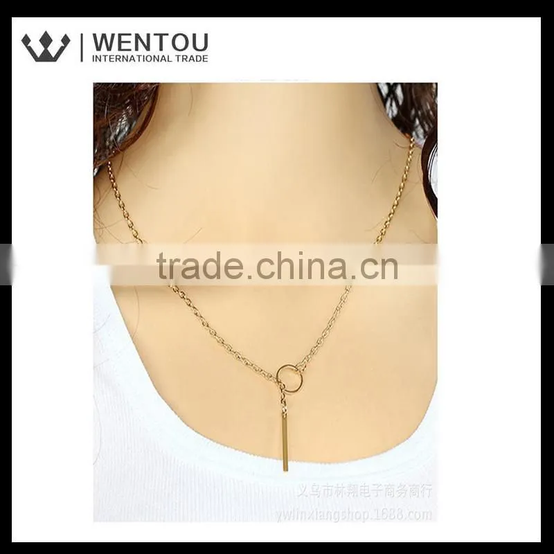 Wholesale Simple design Geometric triangulation short necklace