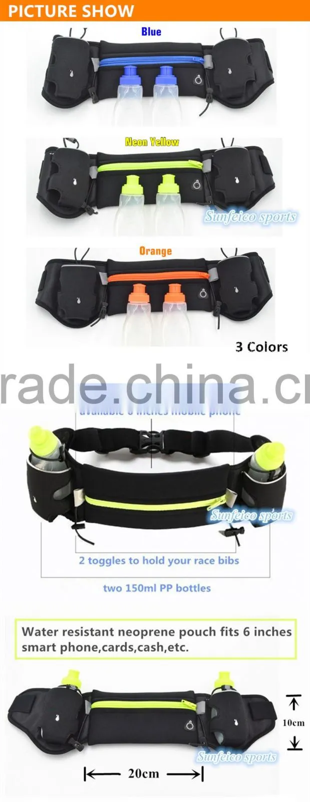 2016 High Quality Outdoor Walking Running Jogging Water Bottle Waist Bag - Hydration Marathon Bottle Belt - eBay/Amazon Supplier