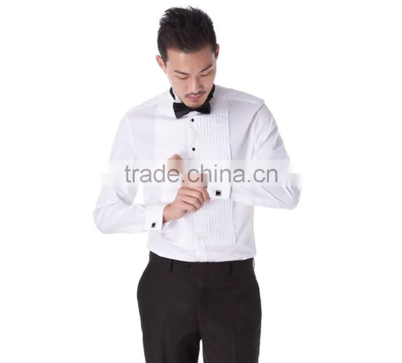 Tuxedo shirt long sleeve shirt for men spandex/cotton /polyester 2017