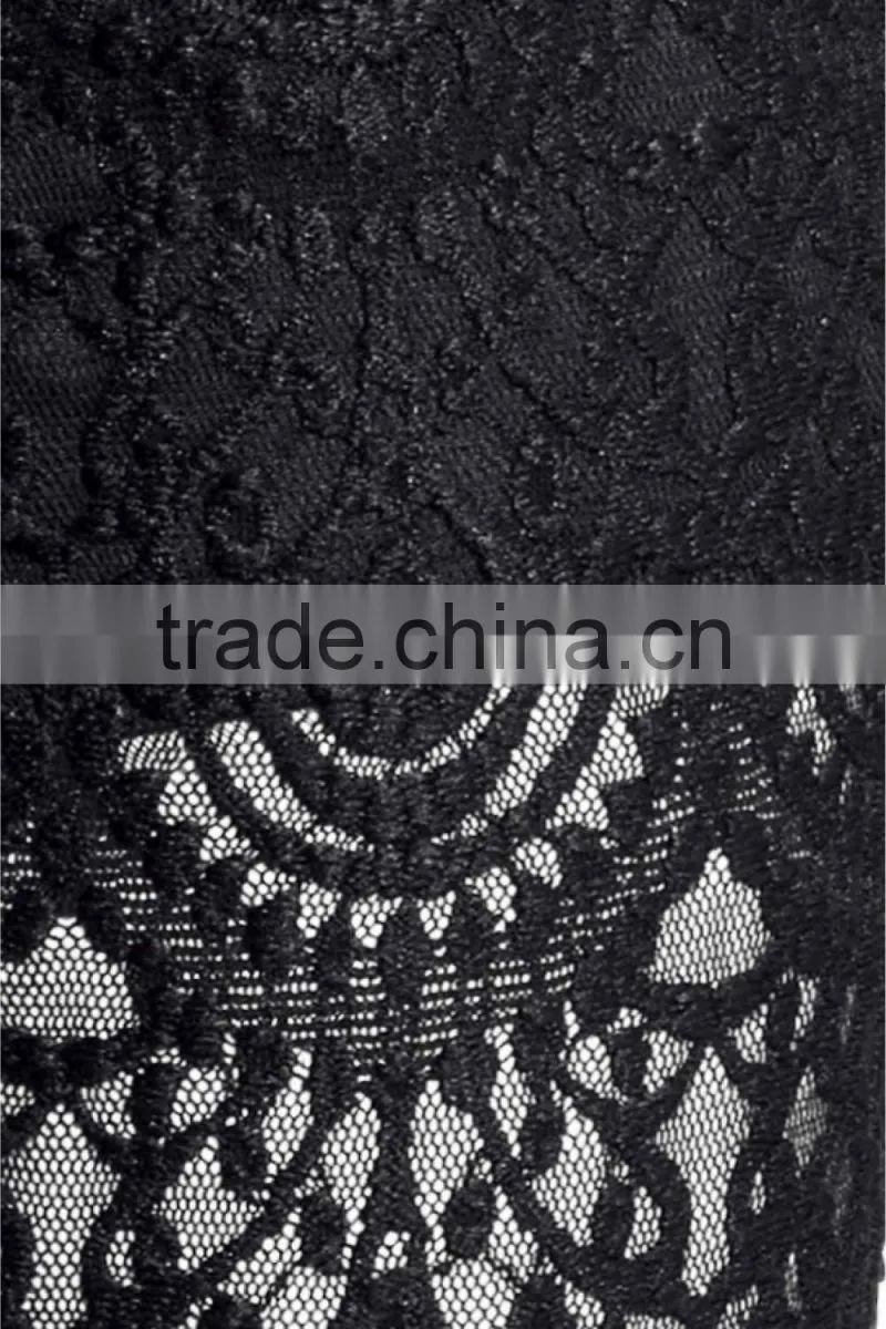 Fashion black lace fishtail swing long pants design for woman