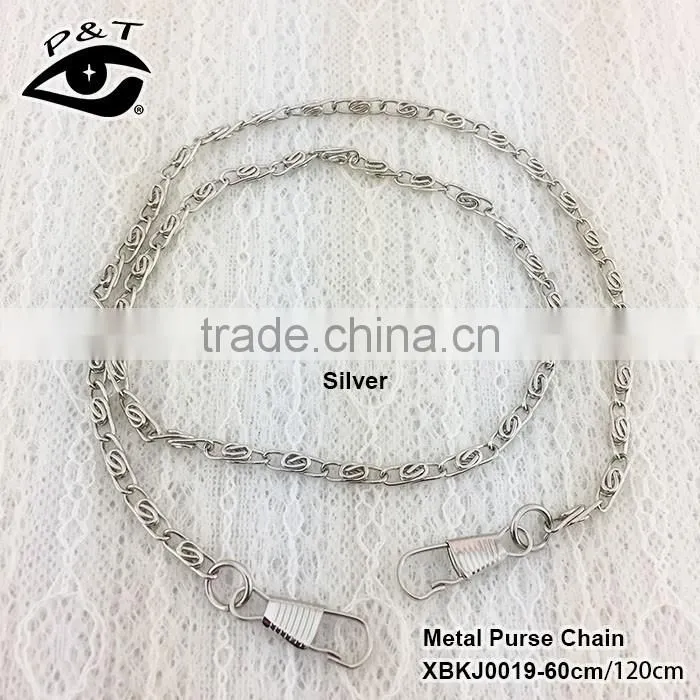 Custom fashion decorative clothes purses metal chains for bags