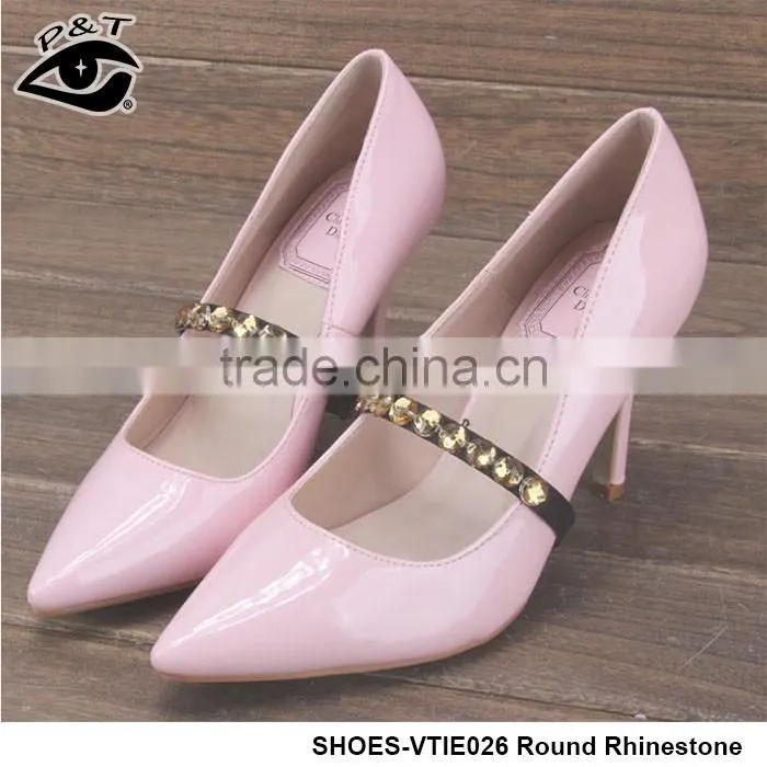 19 colors round acryic rhinestone shoe straps decorations