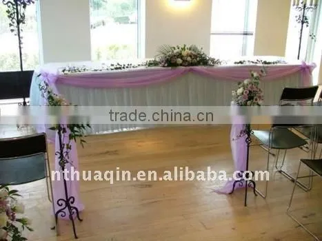 Polyester table skirting and tabel skirts and hotel table linen