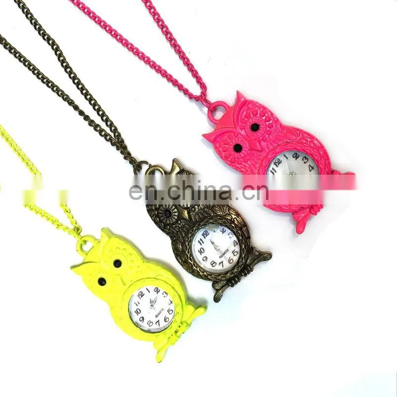 Vogue Women's Cute Owl Pendant Necklace Watch