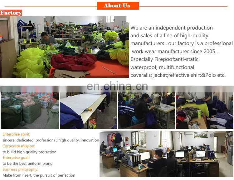Factory price EN 11612 cotton Fire protection safety mining uniforms suit