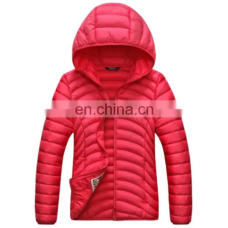 Pure color and anti-scrape thin down jacket padded coat for men and women