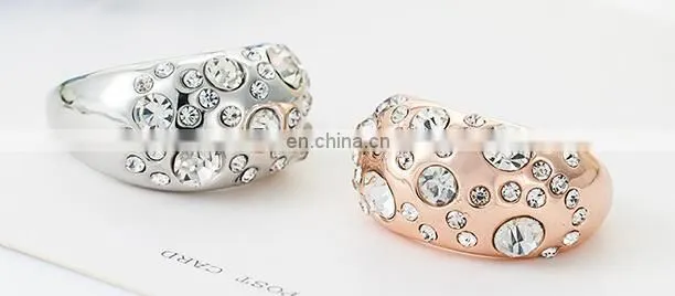 White Gold plated CZ diamond Wedding Rings 7mm women fine Jewelry zirconia crystals Engagement rings top quality alloy ring