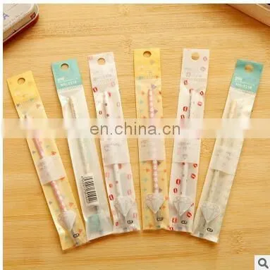 Creative Stationery Black Gel Pen Diamond Head Refills For 0.38mm Office Supplies flower printed gel pen refill