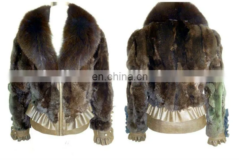 HK104 Ladies raccoon dog fur coat
